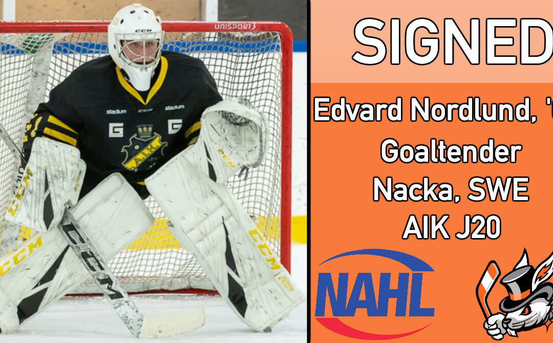 Swedish goaltender Edvard Nordlund joins Jr Hat Tricks