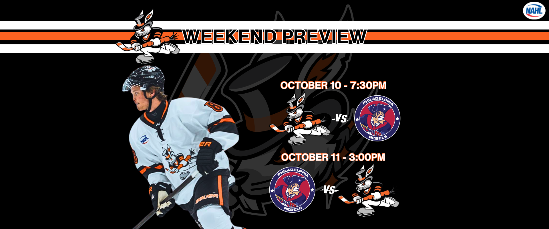 Weekend Preview: Hat Tricks and Rebels Clash in Home-and-Home Series (Oct. 10–11)