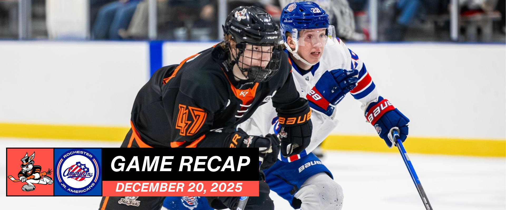 DECEMBER 20 GR Article Hat Tricks Rally Comes Up Short in 7–5 Loss to Jr. Americans