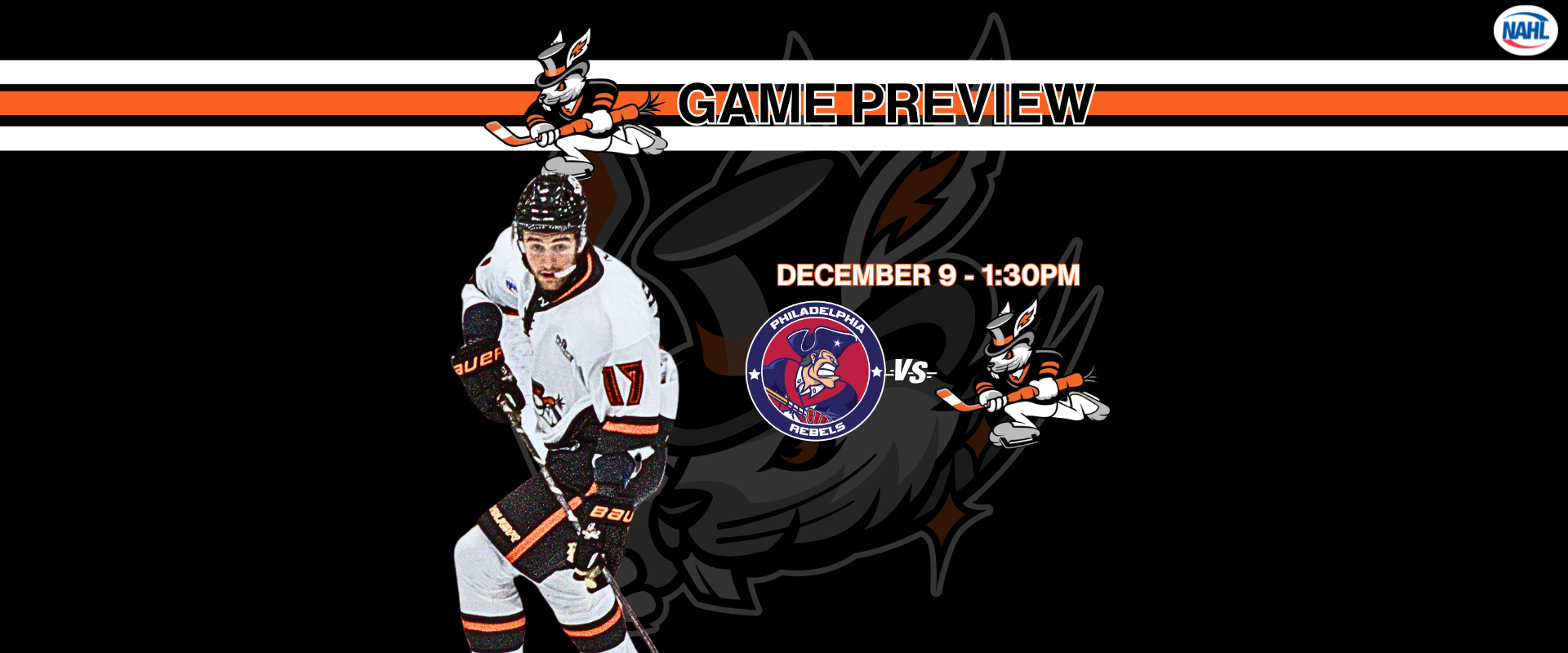 DECEMBER 9 Preview Article GAME PREVIEW: Hat Tricks Host Rebels in Tuesday Matinee