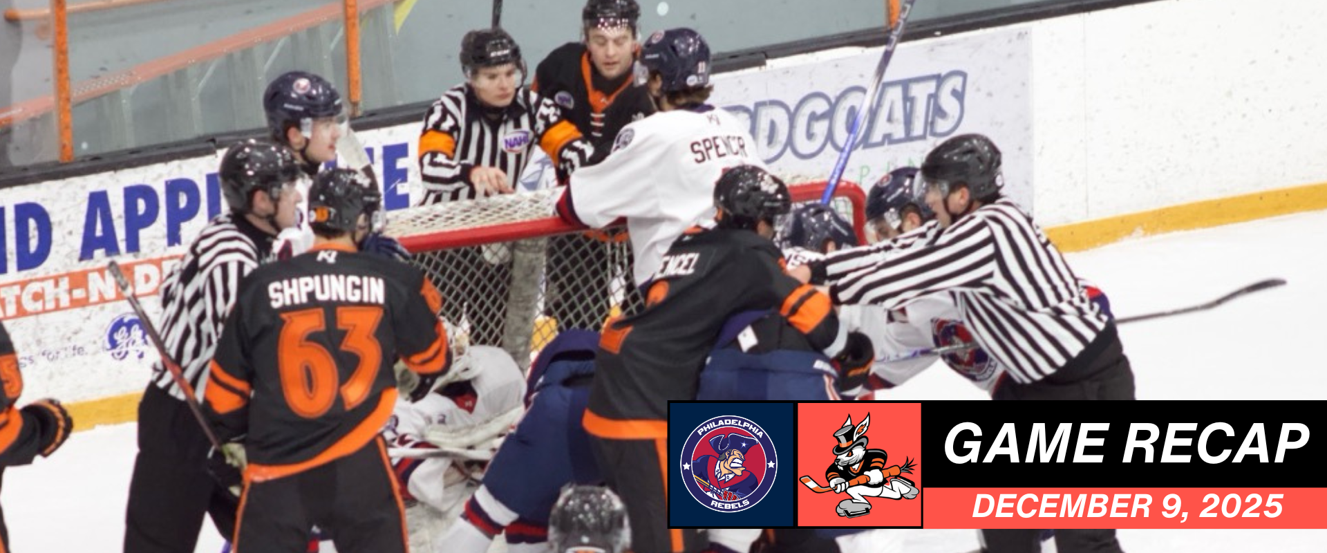 December 9 Recap Article Hat Tricks Stymied in 1–0 Loss to Rebels