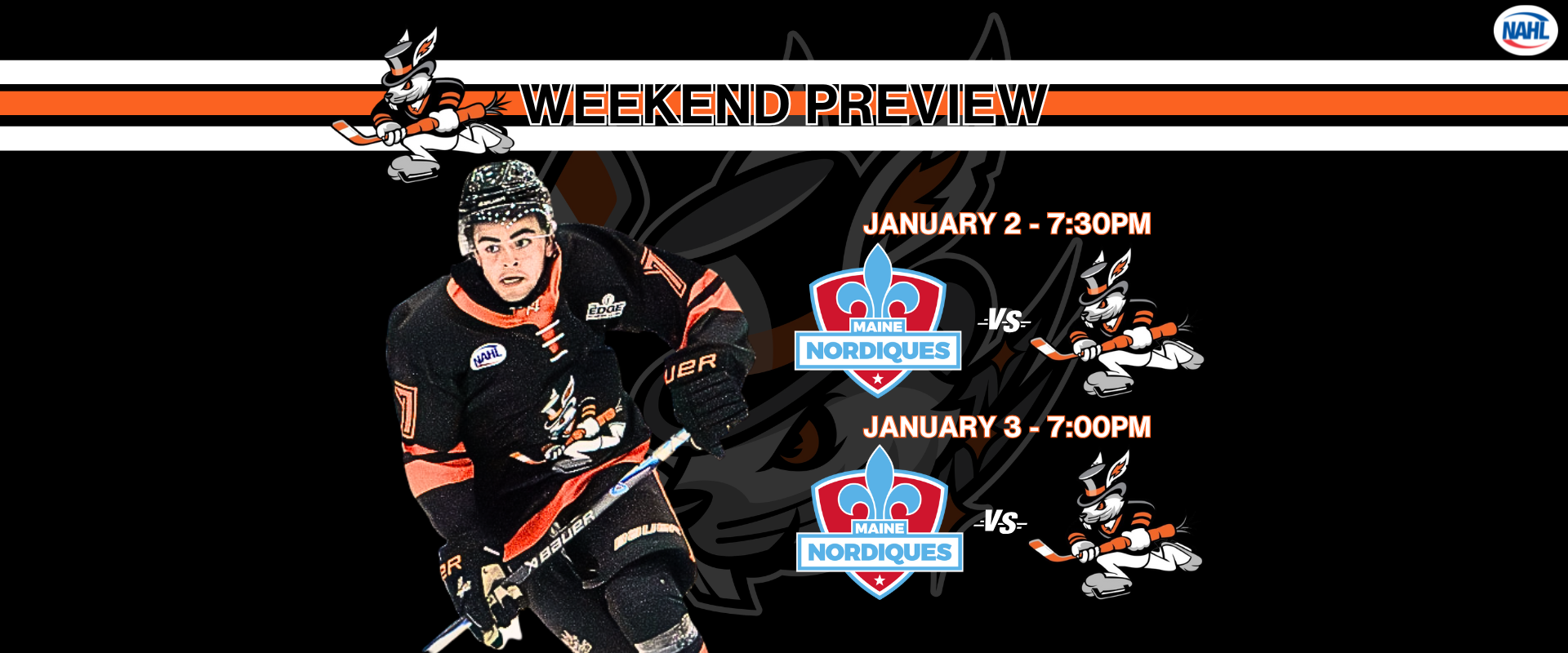 Weekend Preview: Jan. 2 & 3 — Hat Tricks Ring in 2026 at Home Against Maine