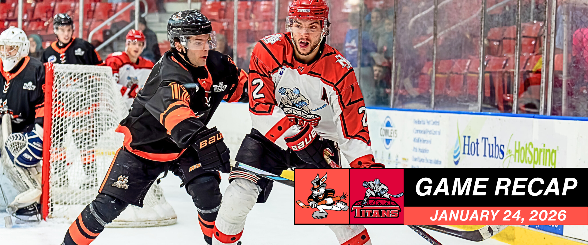 January 24 GR Article Late Second-Period Surge Lifts Titans Past Hat Tricks, 5–2