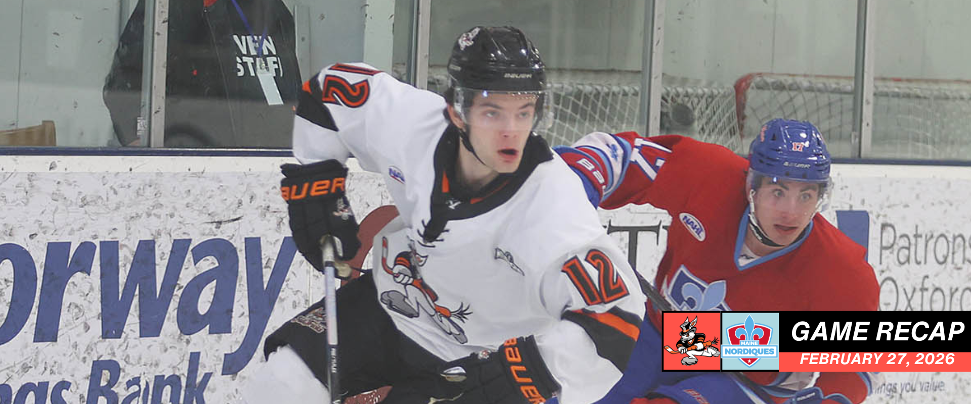 FEBRUARY 27 GR Article Late First-Period Surge Lifts Nordiques Past Hat Tricks, 7–2