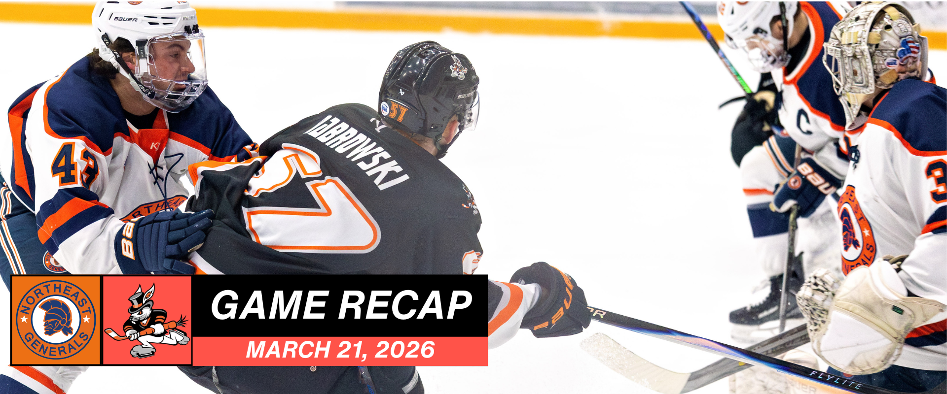 March 21 Recap Article Hat Tricks Fall to Generals, Settle for Split in High-Stakes Weekend Series