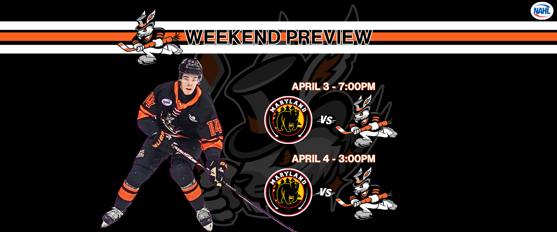 April 3 & 4 Preview Article Hat Tricks Face NAHL’s Best with Playoff Berth One Win Away